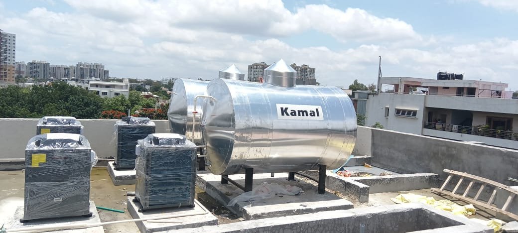 Kamal 5000L MS Epoxy Coated Heat Pump System with Hot Water Tank